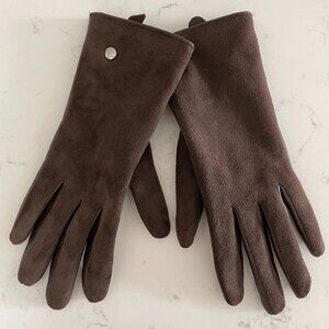 Club Rochelier Classic 100% Genuine Leather Gloves w Poly Lining Brown Sz S